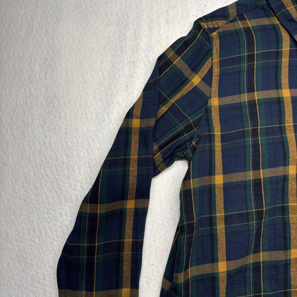 Lucky Brand Blue Womens Plaid Flannel long sleeve Top Shirt M Medium - Picture 3 of 12